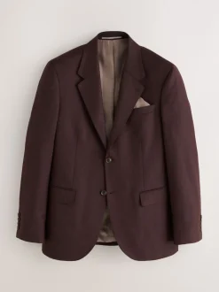 Rouge bordeaux - Slim Fit (Slim Fit) - Veste de costume en flanelle de laine et cachemire mélangées Signature Zignone