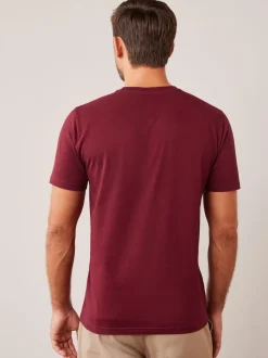 Rouge bordeaux - Slim Fit (Slim Fit) - T-shirt Essential Col rond en coton
