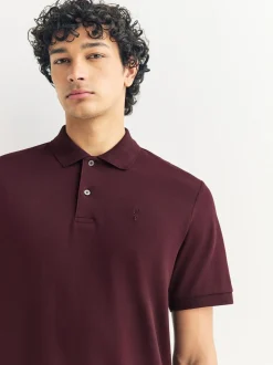 Rouge bordeaux - Slim Fit (Slim Fit) - Polo Manches courtes Pique