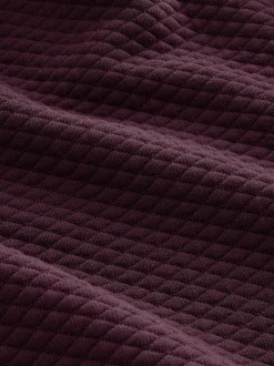 Rouge bordeaux - Sweat à capuche texturé