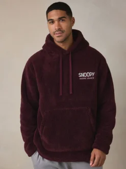 Rouge bordeaux - Sweat à capuche Snoopy Borg en polaire