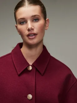 Rouge bordeaux - Veste brossée à col