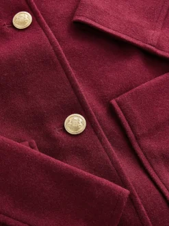 Rouge bordeaux - Veste brossée à col