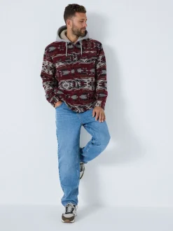 Rouge bordeaux - Veste-chemise style Navajo