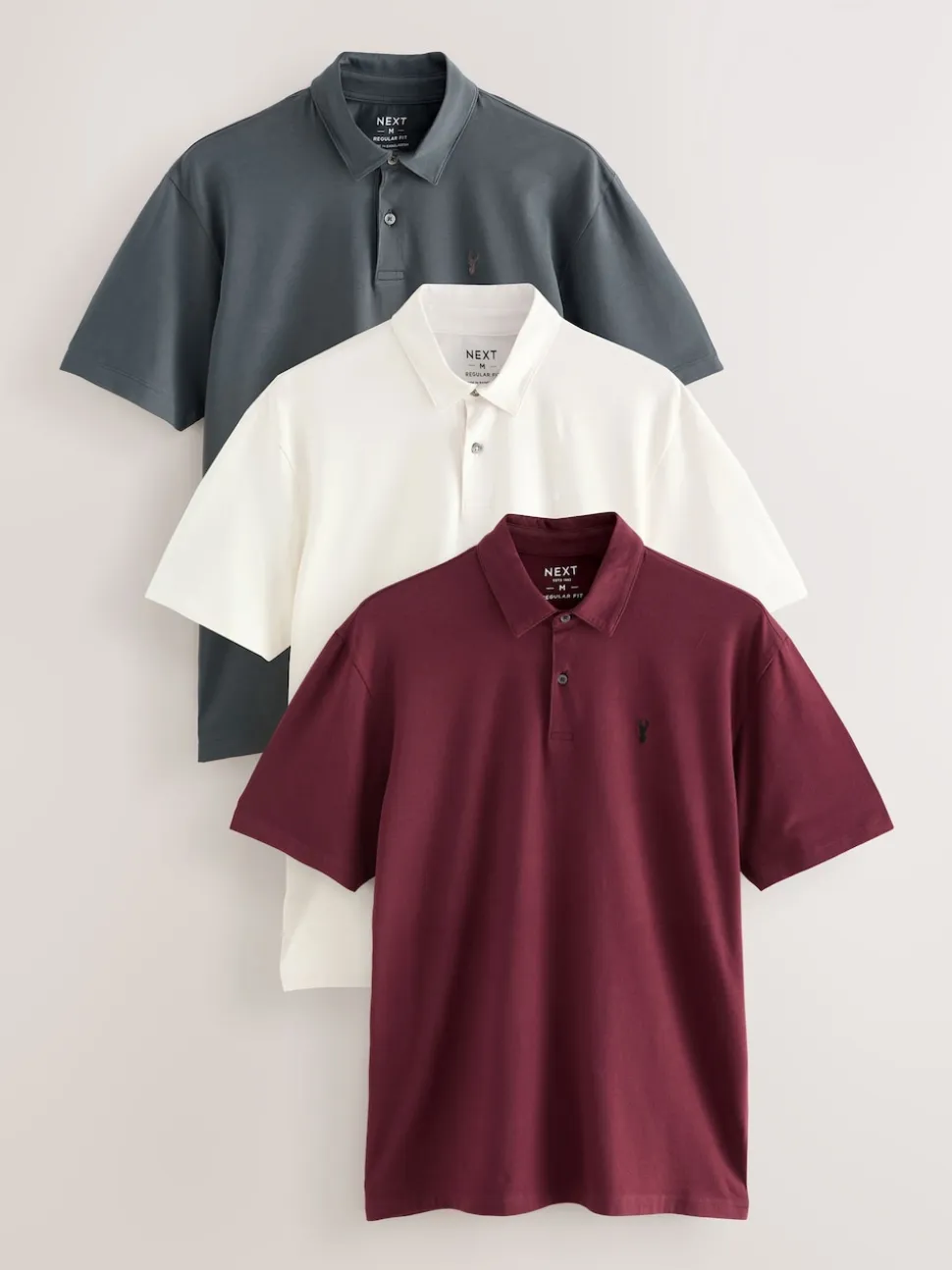 Rouge bordeaux/gris anthracite/crème écru - Polo en jersey Manches courtes 3 Pack