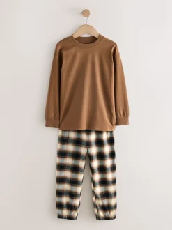 Rouge bordeaux/marron - Lot de 3 pyjamas tissés à carreaux (3-16ans)