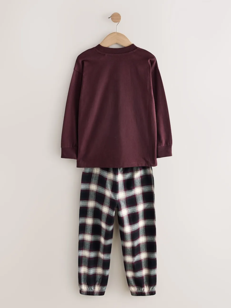 Rouge bordeaux/marron - Lot de 3 pyjamas tissés à carreaux (3-16ans)