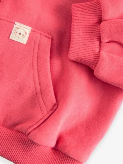 Rouge corail - Sweat-shirt à col zippé (3mois-7ans)