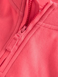 Rouge corail - Sweat-shirt à col zippé (3mois-7ans)
