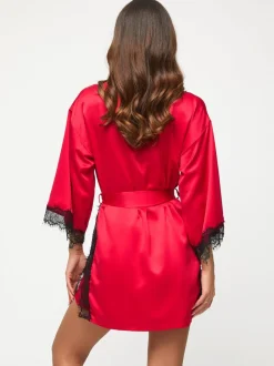 Rouge foncé - Ann Summers Satin Robe de chambre Cherryann Peignoirs