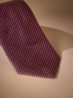 Rouge foncé - Cravate Signature en soie italienne