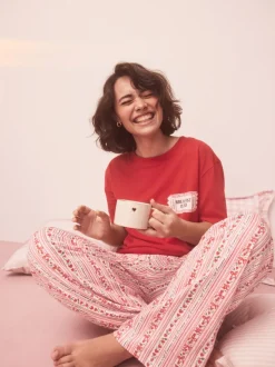 Rouge graphique - Pyjama à manches courtes