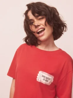 Rouge graphique - Pyjama à manches courtes