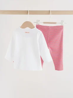 Rouge Little Valentine - Ensemble t-shirt et legging bébé (0mois-2ans)
