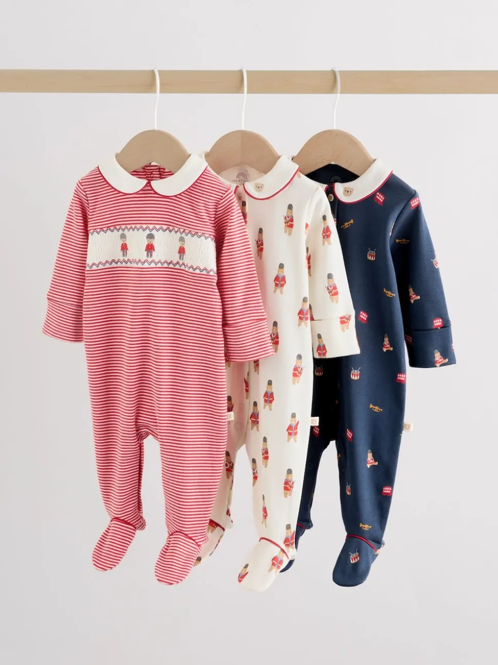 Rouge motif ours - Combinaisons de nuit pour bébé 3 Pack (0-2ans)