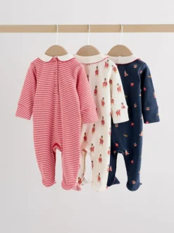 Rouge motif ours - Combinaisons de nuit pour bébé 3 Pack (0-2ans)
