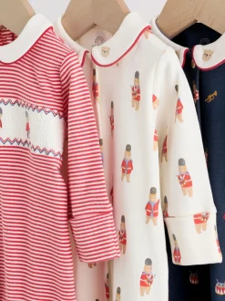 Rouge motif ours - Combinaisons de nuit pour bébé 3 Pack (0-2ans)