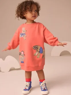 Rouge motif personnage - Robe en molleton décontractée (3mois à7ans)