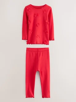 Rouge Nœud/ Cœur - Lot de 3 pyjamas Snuggle (9mois-16ans)