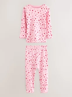 Rouge Nœud/ Cœur - Lot de 3 pyjamas Snuggle (9mois-16ans)