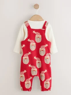 Rouge père Noël - Ensemble salopette de Noël imprimé sur l’ensemble pour bébé (0mois3ans)