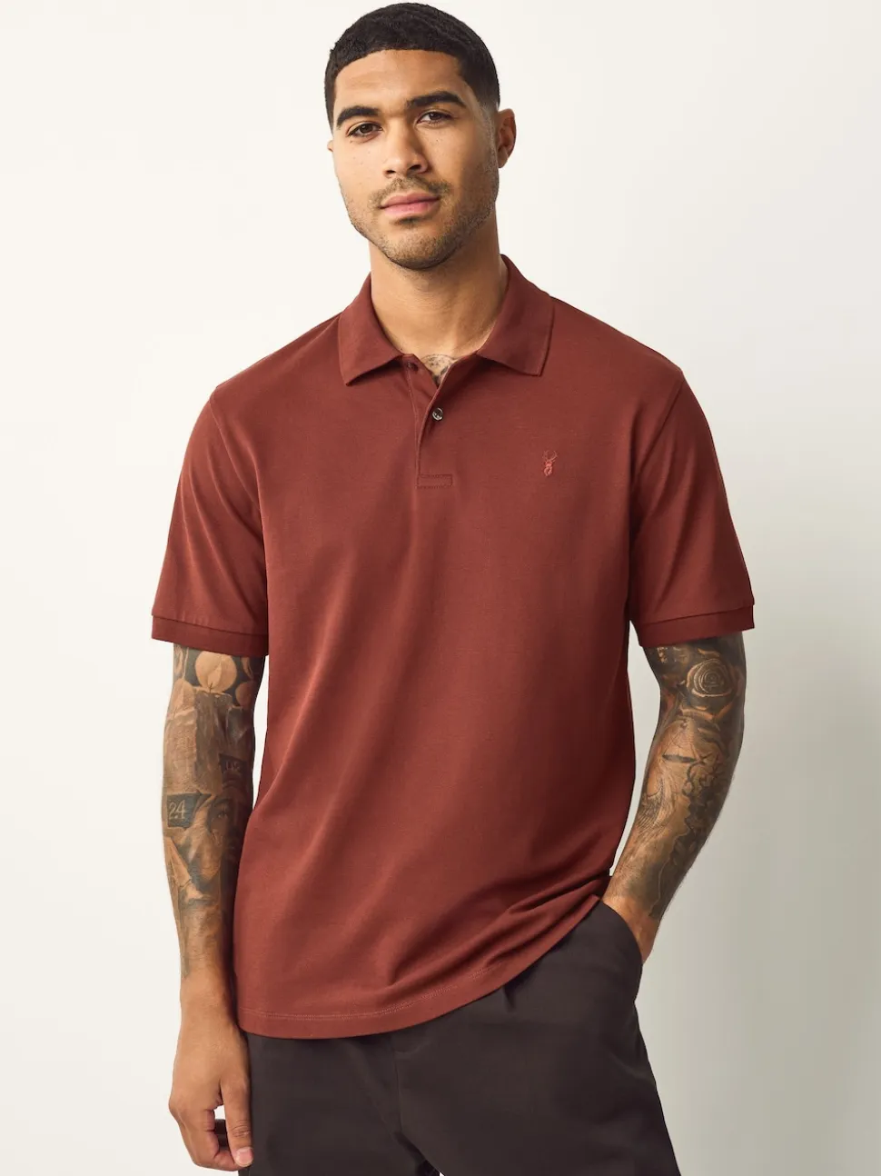 Rouge rouille - Ajustement régulier - Polo Manches courtes Pique