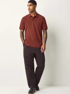 Rouge rouille - Ajustement régulier - Polo Manches courtes Pique