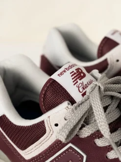 Rouge/Blanc - New Balance Mens 574 Trainers