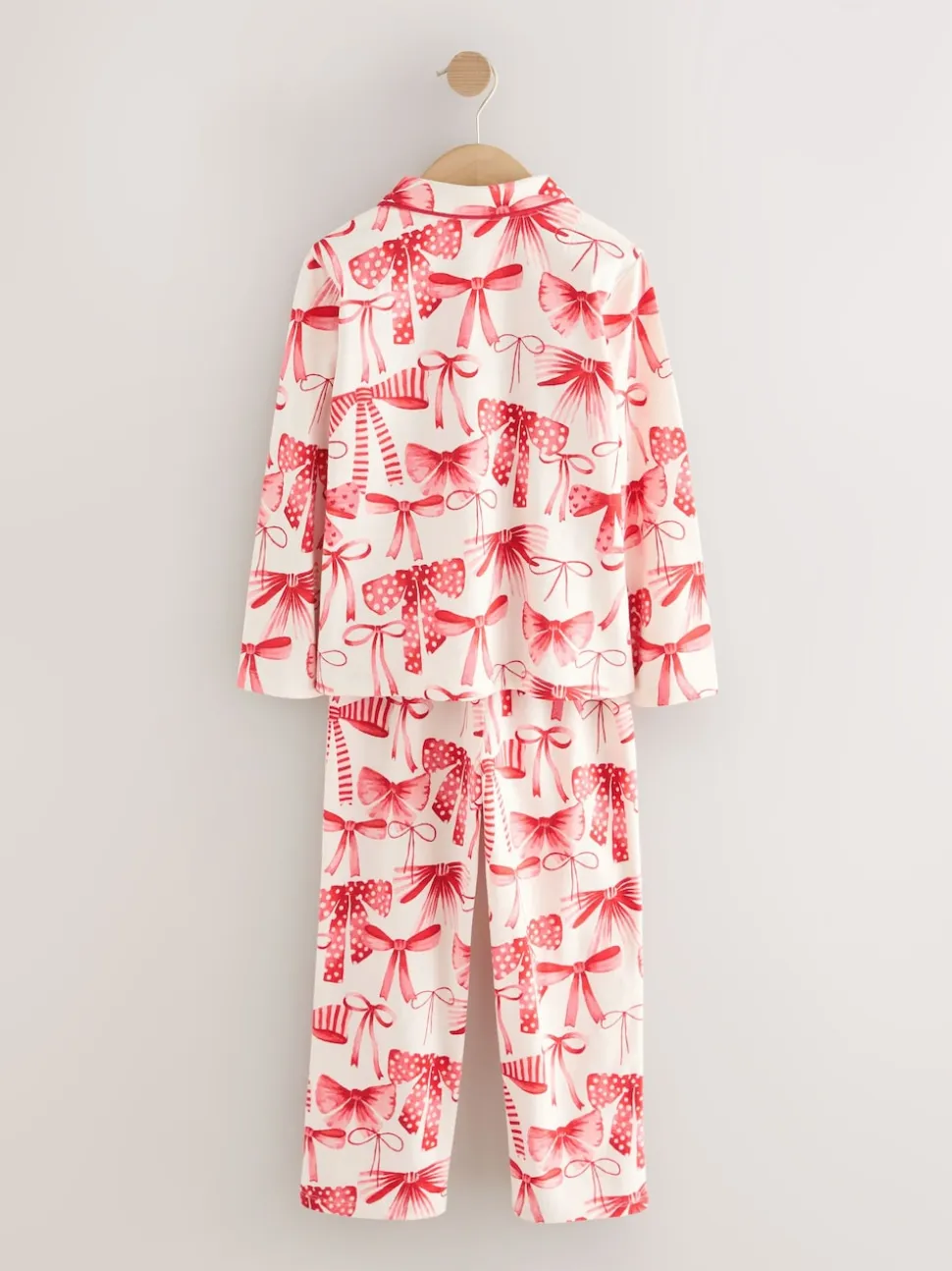 Rouge/Blanc Noeud Imprimé - Pyjama boutonné (3-16 ans)