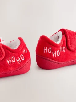 Rouge/Blanc Noël - Chaussons Cupsole doublés chauds