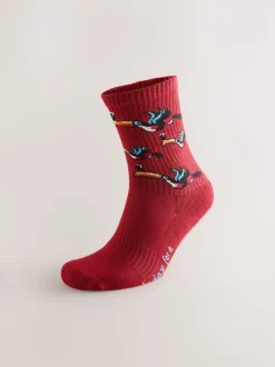 Rouge/Bleu - Lot de 2 chaussettes de sport sous licence Guinness