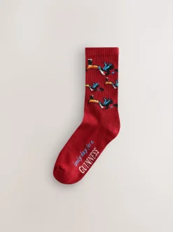 Rouge/Bleu - Lot de 2 chaussettes de sport sous licence Guinness