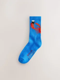 Rouge/Bleu - Lot de 2 chaussettes de sport sous licence Guinness