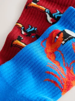 Rouge/Bleu - Lot de 2 chaussettes de sport sous licence Guinness