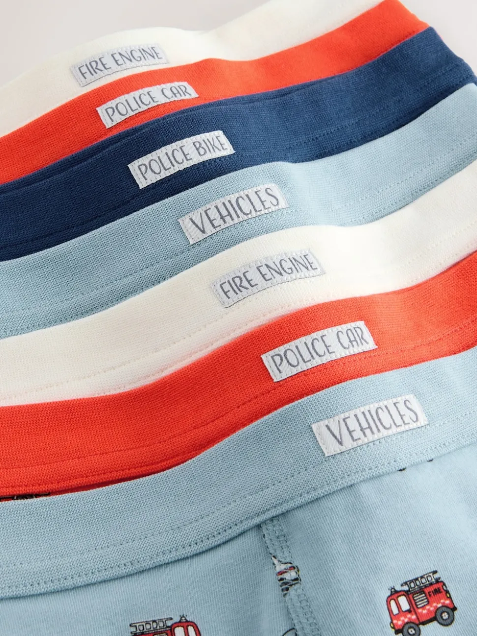 Rouge/bleu motif véhicules d'urgence - Boxers 7 Pack (1.5-12ans)