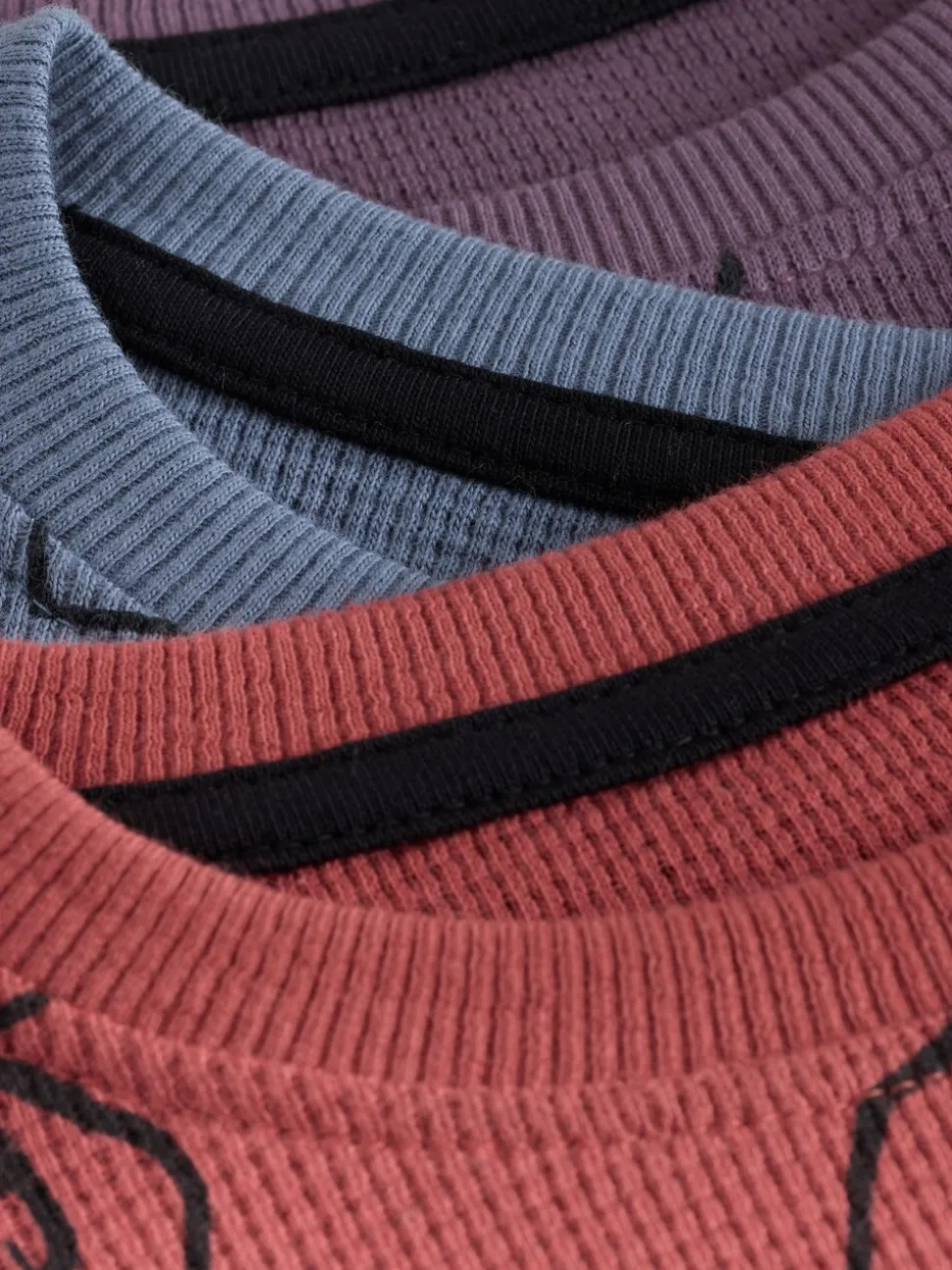 Rouge/bleu/violet - Lot de 3 pyjamas oversize (9mois à10ans)