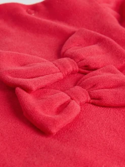 Rouge/crème - Ensemble 2 pièces avec pulls et leggings à nœud bébé (0mois-2ans)