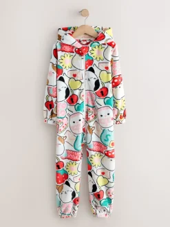 Rouge/Ecru - Combinaison en polaire Squishmallow Tout-en-un (6-14ans)