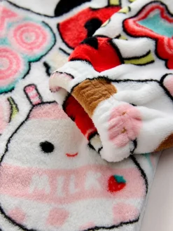 Rouge/Ecru - Combinaison en polaire Squishmallow Tout-en-un (6-14ans)