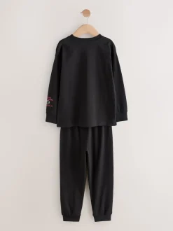 Rouge/noir motif football - Lot de 2 pyjamas à manches longues (3-16ans)