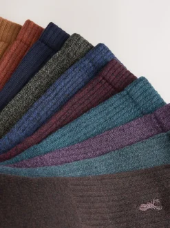 Rouge/Orange/Bleu - Lot de chaussettes épaisses brodées 10