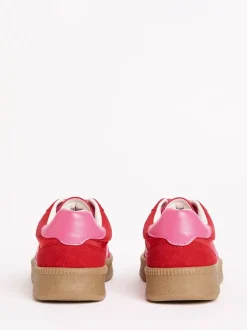 Rouge/Rose - Baskets de sport Friends Like These à lacets rétro à semelle en gomme