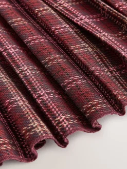 Rouge/Rose À carreaux - Jupe courte plissée à enfiler