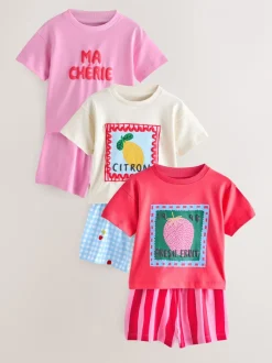 Rouge/rose Ma Cherie - Pyjama court 3 Pack (9mois-16ans)