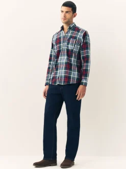 Rouge/vert - Chemise Oxford ajustée Easy Iron Button Down