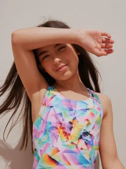 Résumé multicolore - Maillot de bain sport à dos ouvert (3-16ans)