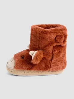 Rust Highland Cow - Chaussons bottes JoJo Maman Bébé en peluche