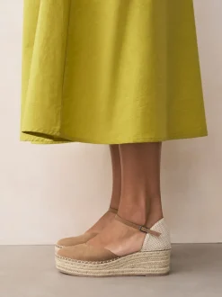 sable - Espadrilles à plateforme fermée et à bout compensé