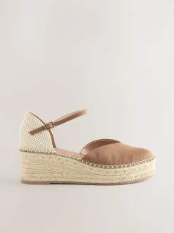 sable - Espadrilles à plateforme fermée et à bout compensé