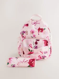 Sac à dos Baker by Ted Baker pour fille rose à imprimé floral avec nœud